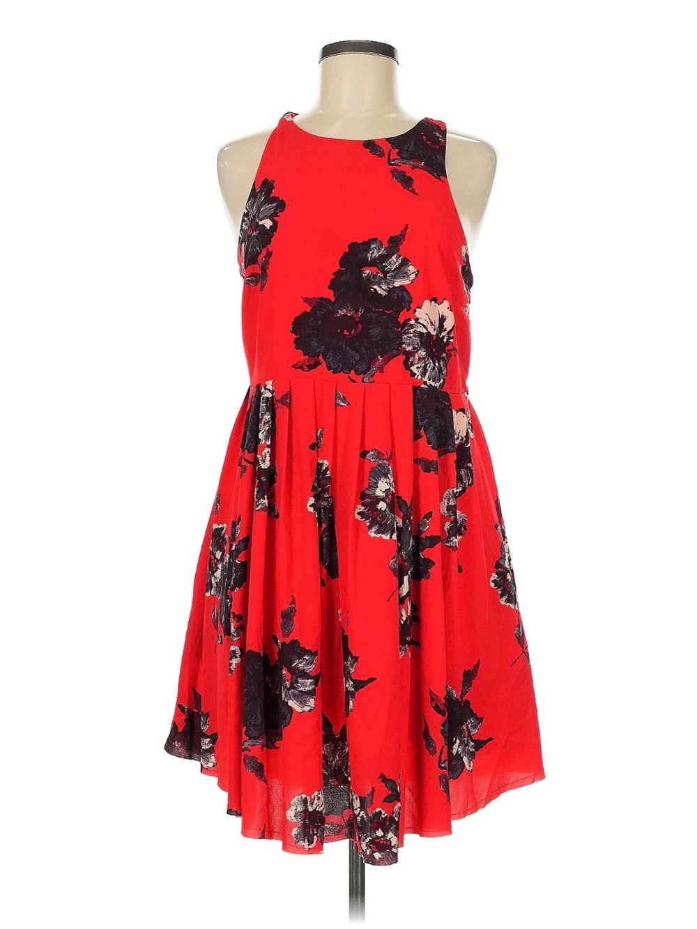 Free people Red Floral Sleeveless Fit-and-Flare Dress size 6